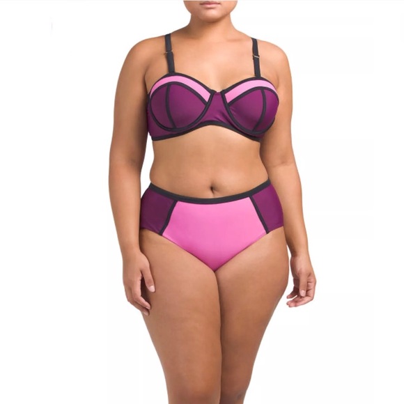 plus size pink bikini